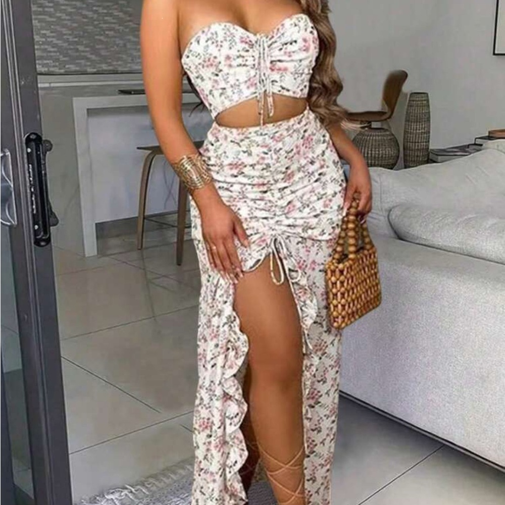 SHEIN Floral Two-Piece Skirt Set